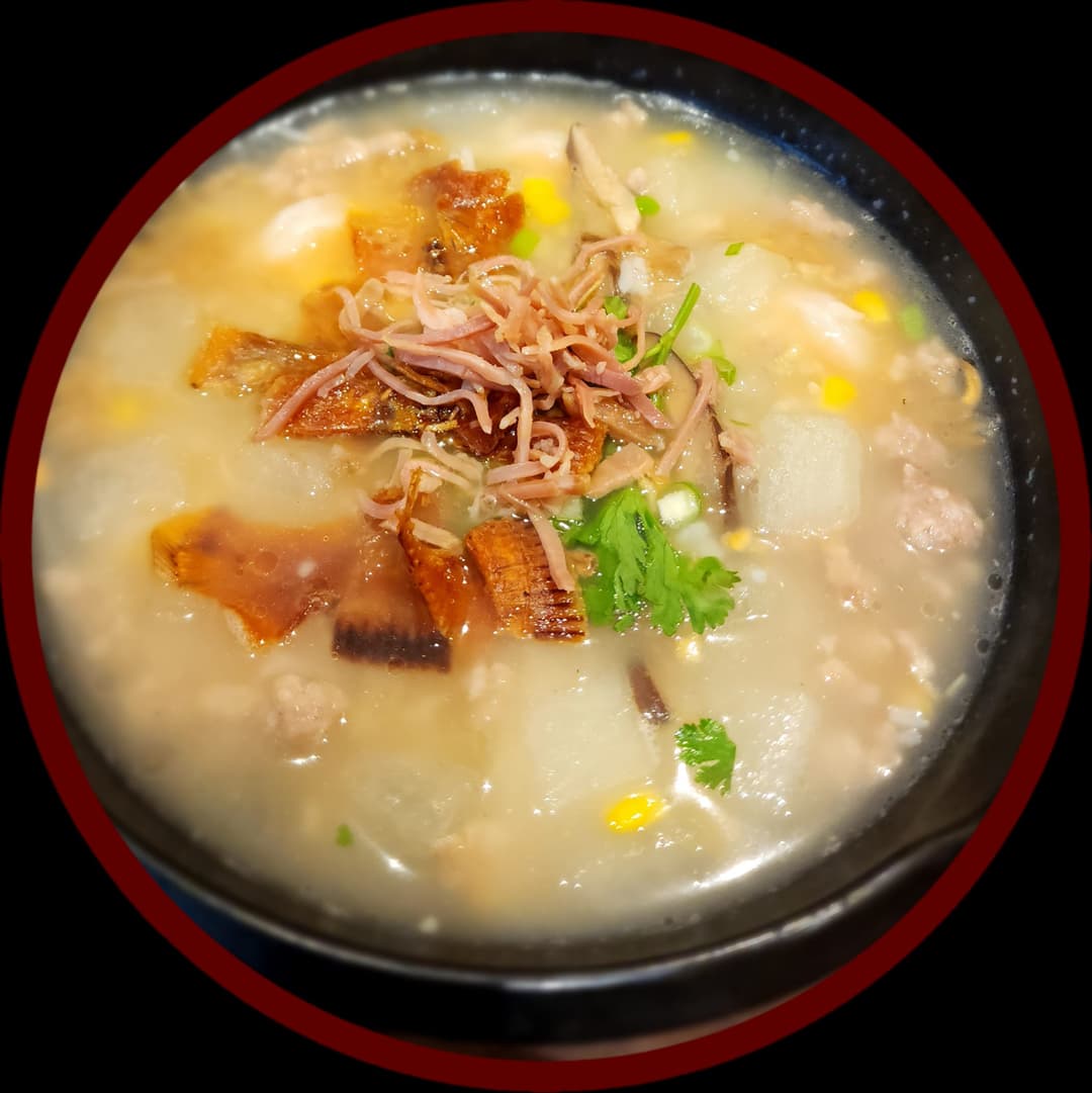 Rice in Winter Melon Soup with Minced Pork & Shrimps
