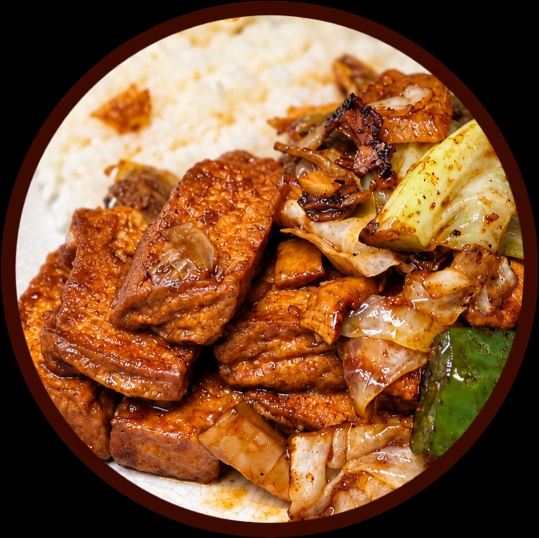 Rice with Sauteed Sliced Pork with Pepper and Chilli