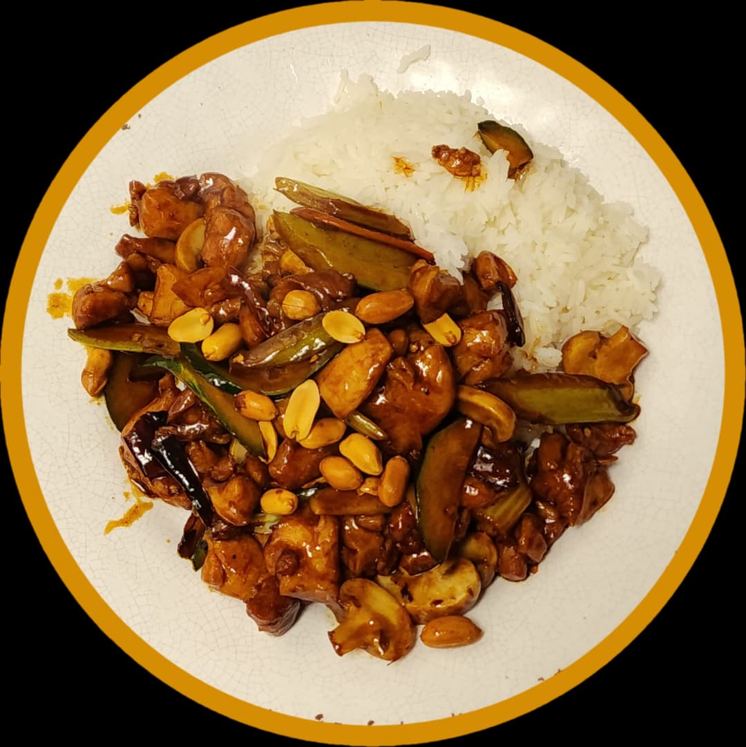 Rice with Kung Pao Chicken