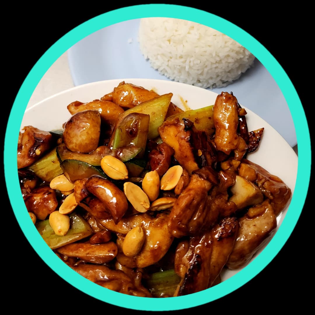 Rice with Kung Pao Chicken