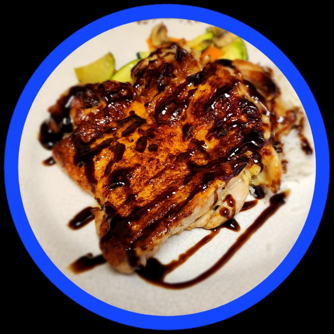 Chicken Fillet w/Honey Balsamic Sauce on Rice/Spaghetti